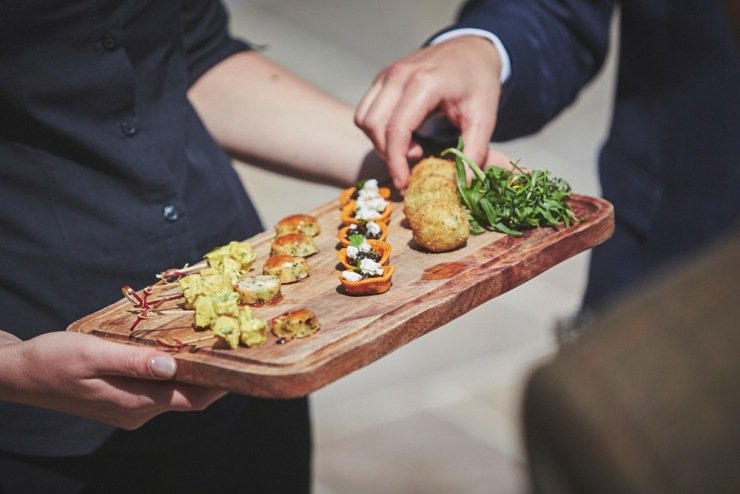 wedding canapés Upton Barn and walled garden Devon