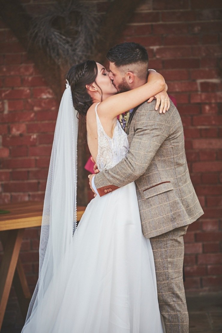 outdoor wedding ceremony photography Upton Barn and walled garden Devon