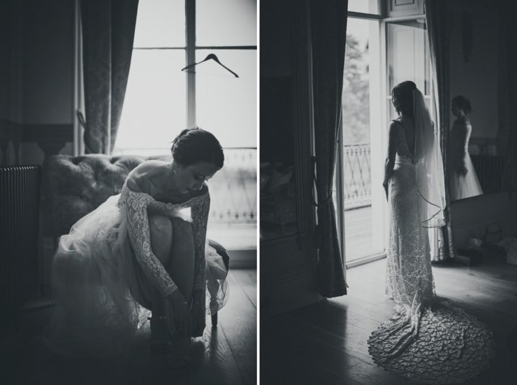bride getting ready at Rockbeare Manor wedding Devon