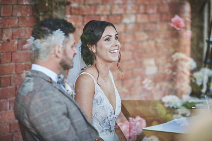 outdoor wedding ceremony photography Upton Barn and walled garden Devon