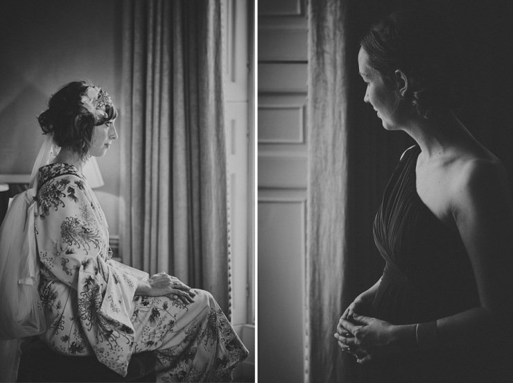 brides preps wedding photography Babington House Somerset