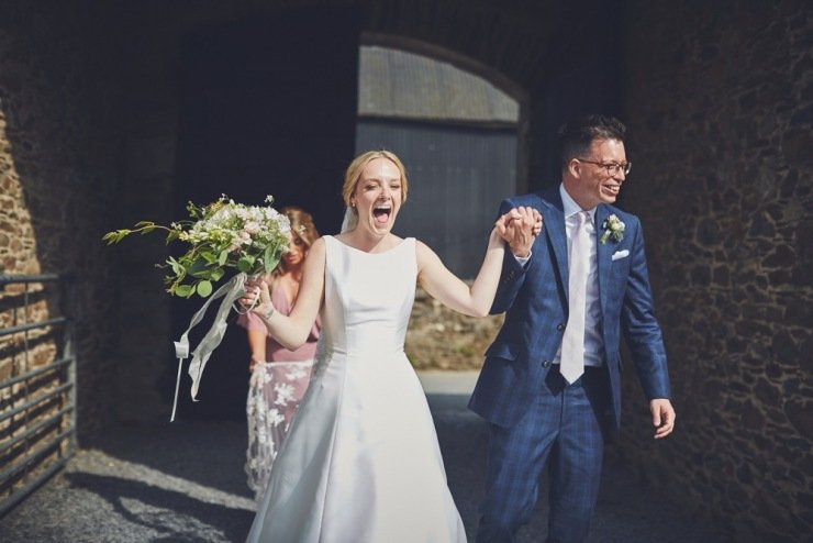 relaxed wedding photography at Ugbrooke House in Devon