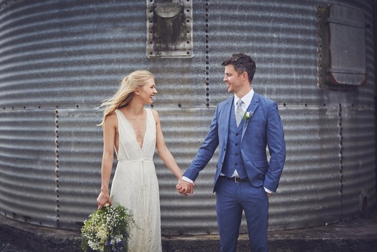relaxed eco wedding with humanist ceremony at East Soar Farm in Devon