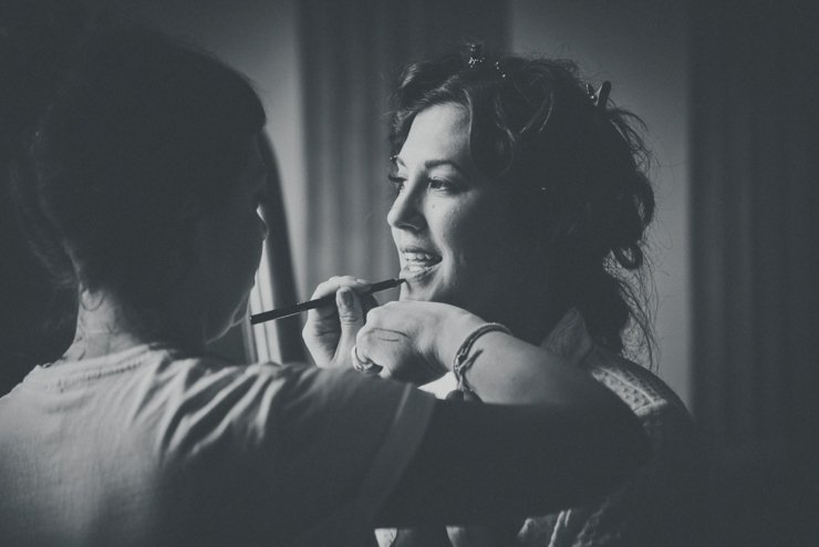bride getting ready at Rockbeare Manor wedding Devon