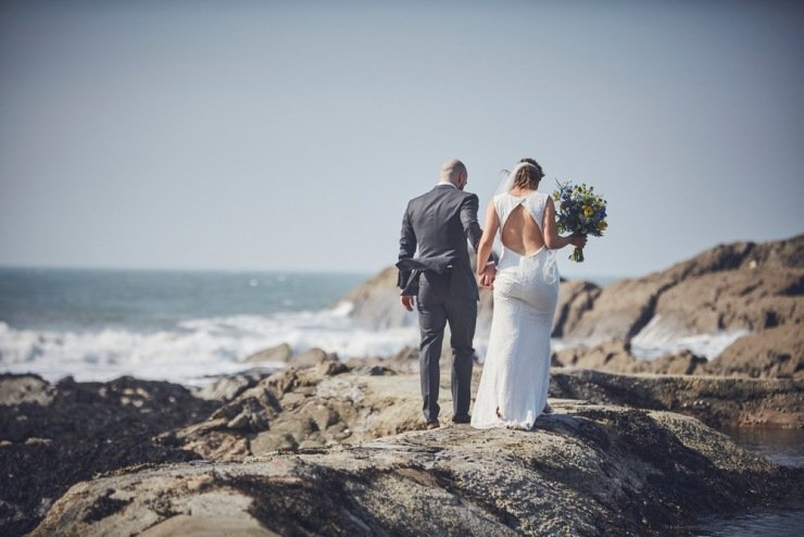 Wedding photography at Tunnels Beaches devon