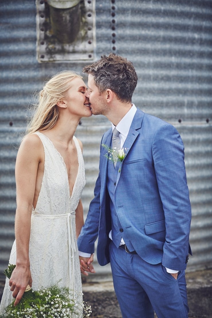 relaxed eco wedding with humanist ceremony at East Soar Farm in Devon