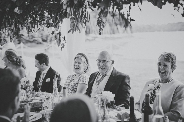 relaxed wedding photography of speeches at Devon wedding