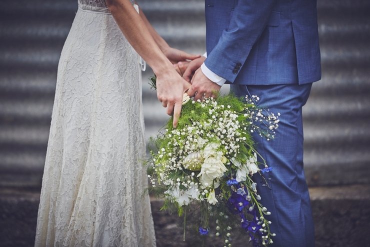 relaxed eco wedding with humanist ceremony at East Soar Farm in Devon