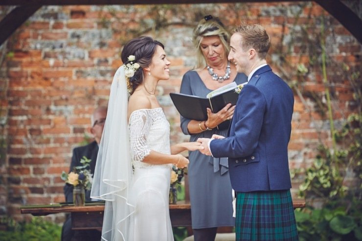 candid photography of wedding ceremony at Kingston Estate wedding in Devon