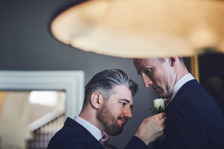 grooms preps photography at rockbeare manor wedding in Devon