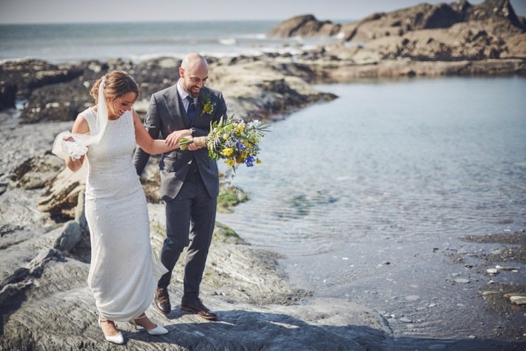 Wedding photography at Tunnels Beaches devon