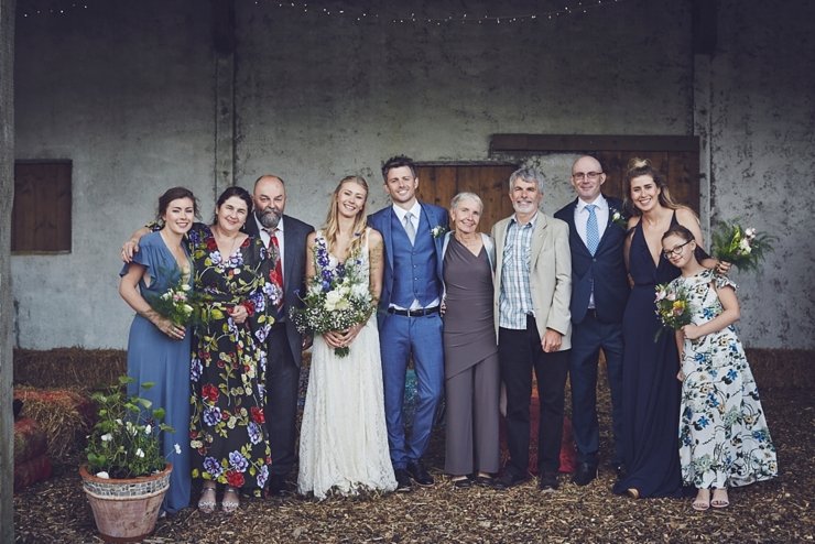 natural wedding photo of happy guest at eco wedding at East Soar Farm in Devon