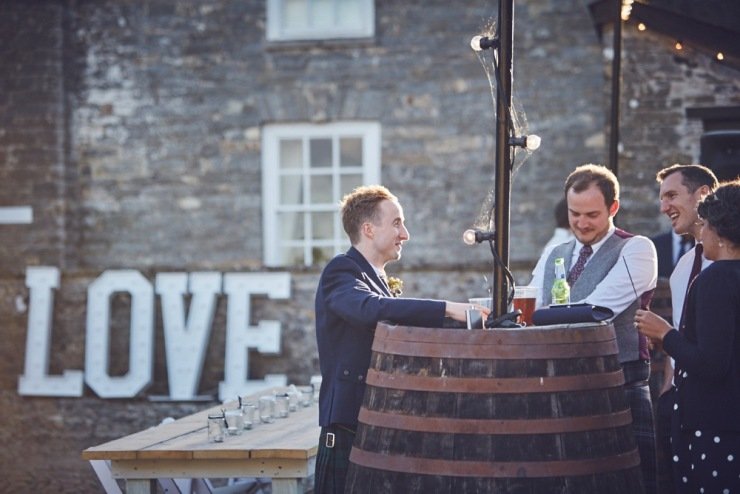 relaxed wedding photography of evening at Kingston Estate Devon