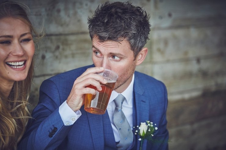 documentary style wedding photography of couple at eco wedding in Devon