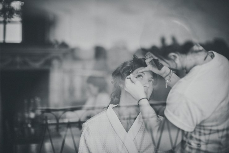 bride getting ready at Rockbeare Manor wedding Devon