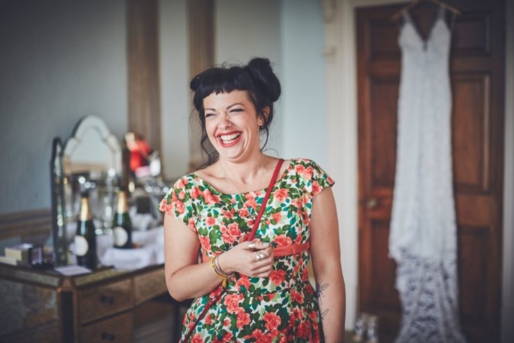 bride getting ready at Rockbeare Manor wedding Devon
