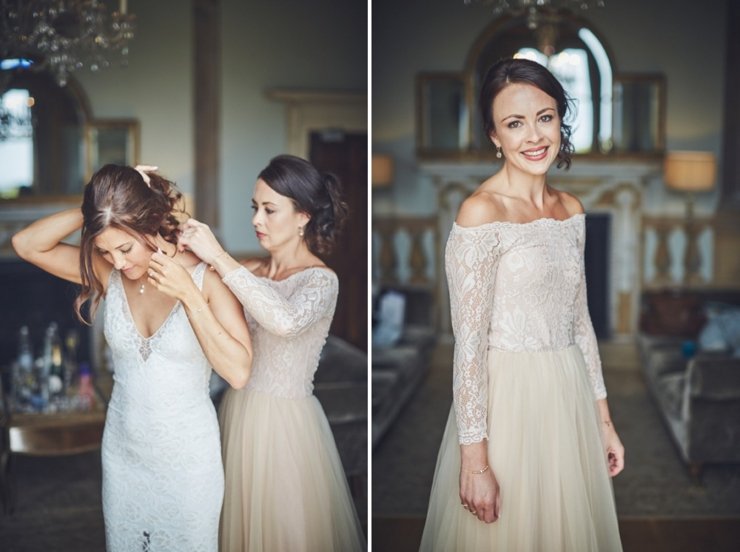 bride getting ready at Rockbeare Manor wedding Devon