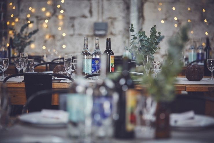 minimalist, rustic, industrial wedding style at eco wedding in devon