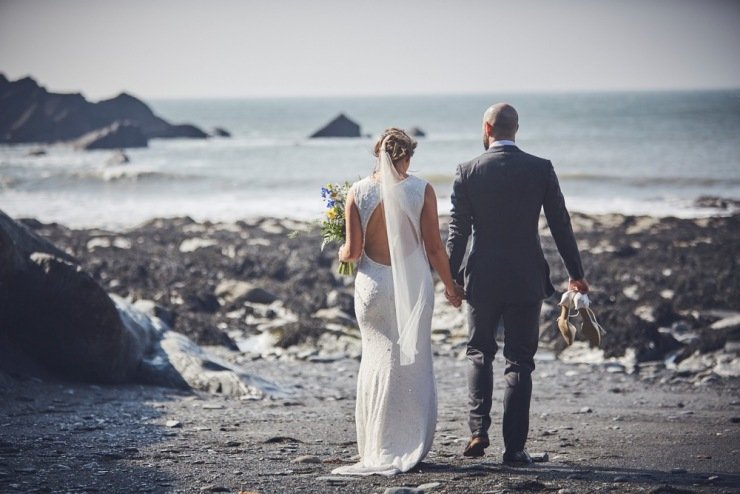Wedding photography at Tunnels Beaches devon