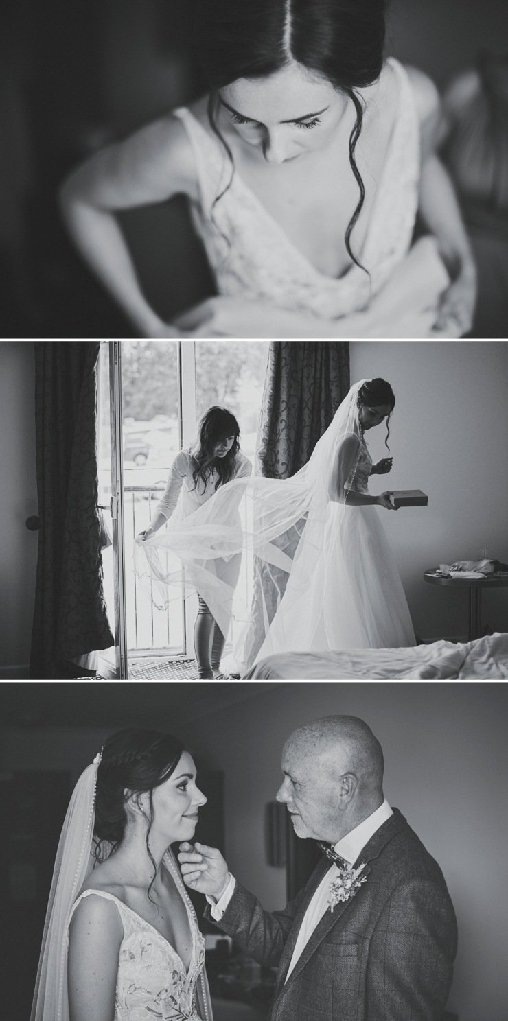 candid photography of bride and father of bride at Upton Barn and walled garden Devon