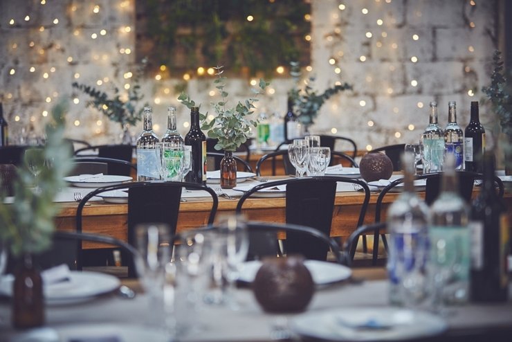 minimalist, rustic, industrial wedding style at eco wedding in devon