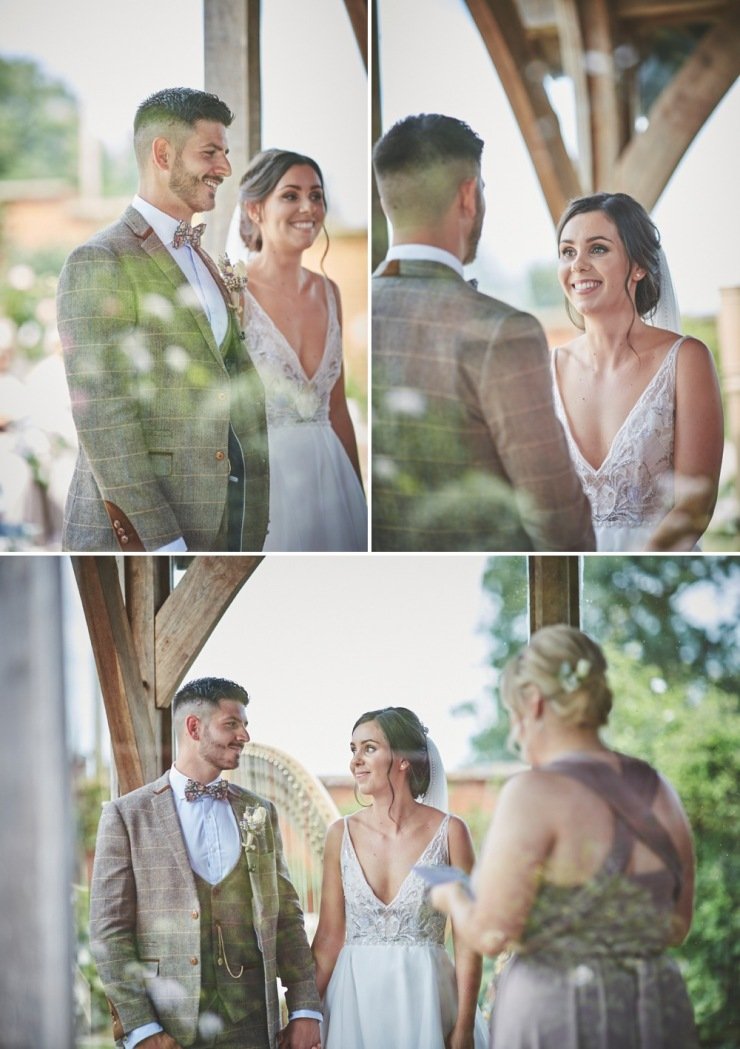 outdoor wedding ceremony photography Upton Barn and walled garden Devon