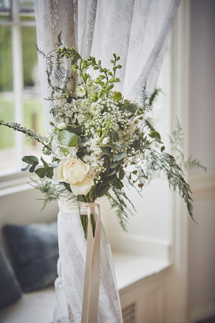 lace detail styling at Rockbeare Manor wedding ceremony Devon